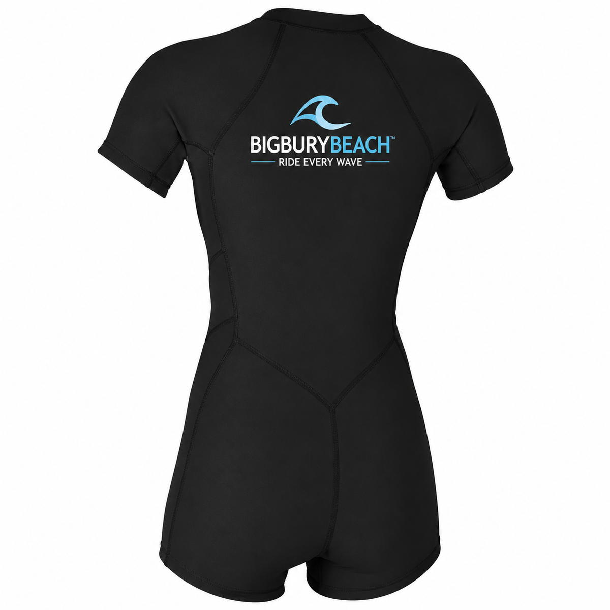 BIGBURYBEACH Women's 2mm Front Zip Shorty Wetsuit Black