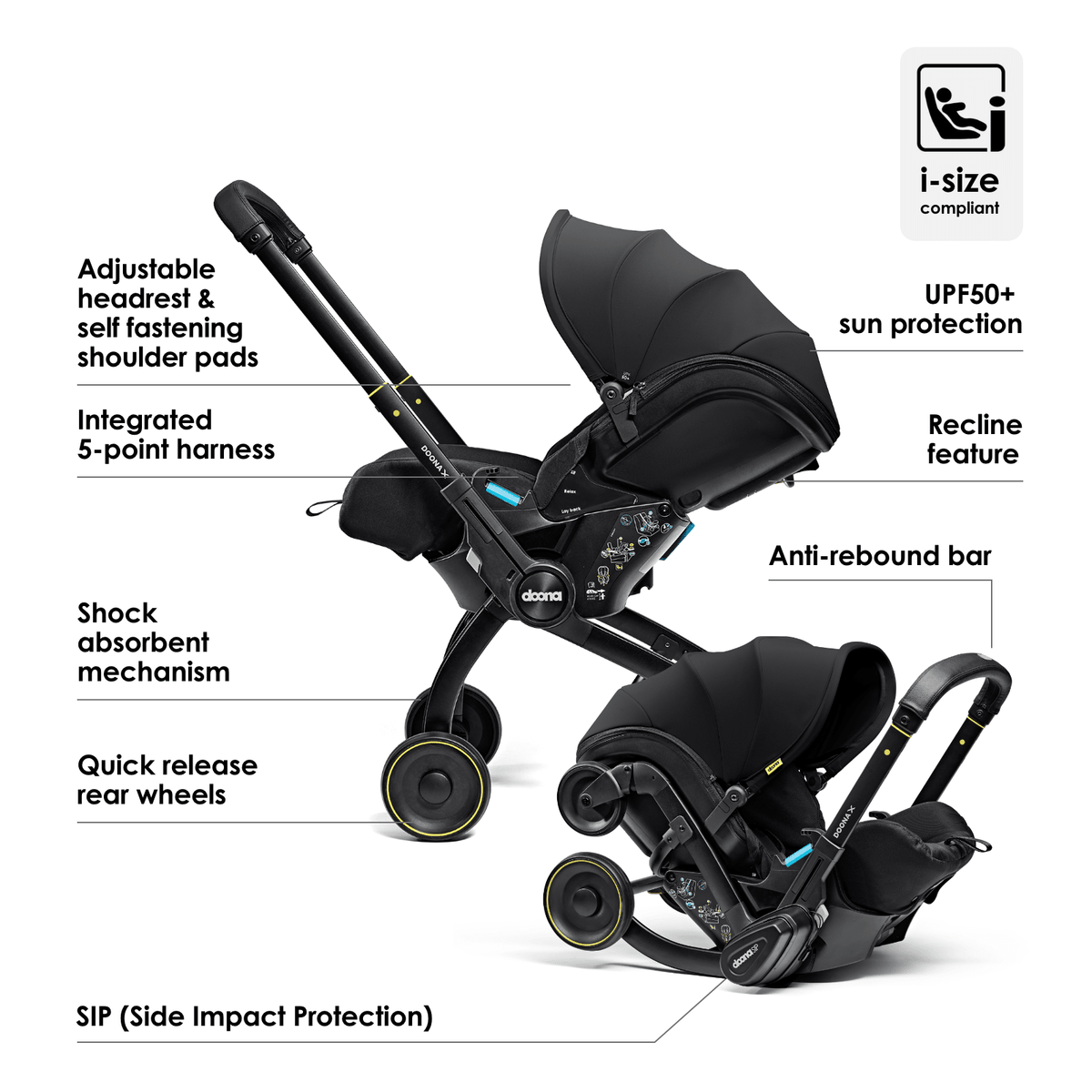 Doona X Car Seat & ISOFIX Nitro Black
